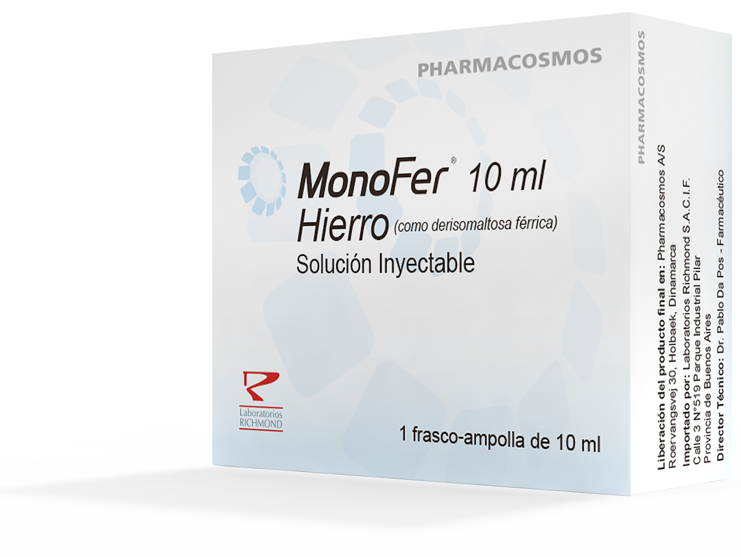 Monofer Hierro (como derisomaltosa férrica) 500-1000 mg de Laboratorios Richmond