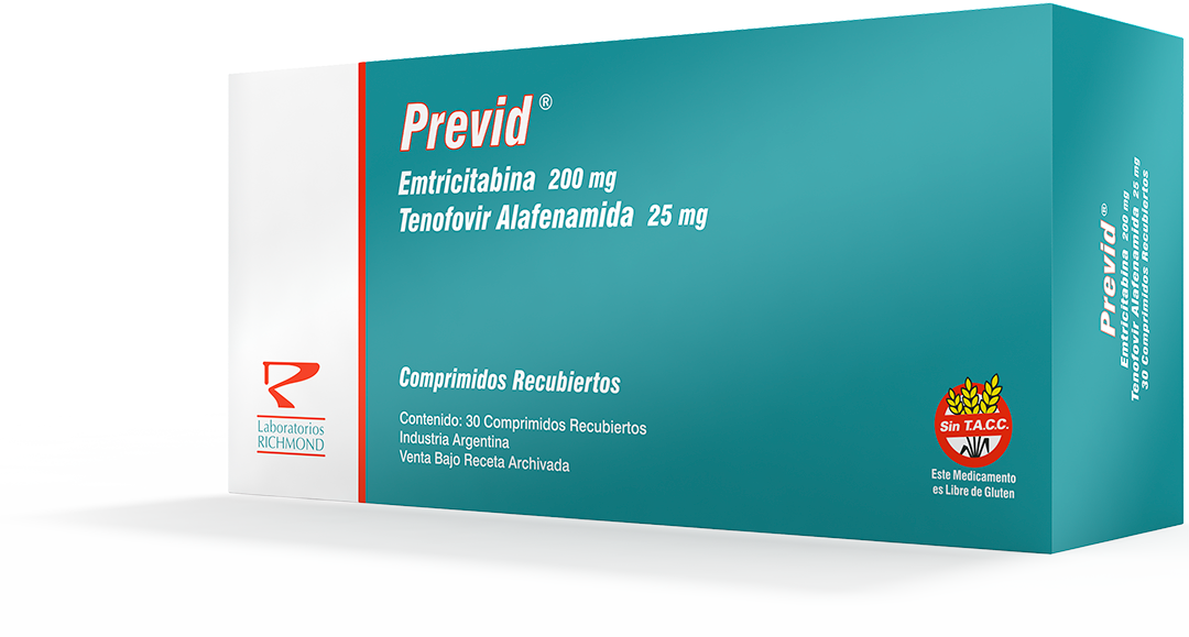 Previd Emtricitabina 200 mg + Tenofovir Alafenamida 25 mg de Laboratorios Richmond