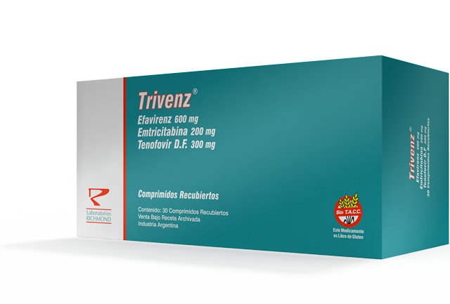 Trivenz Efavirenz 600 mg + Emtricitabina 200 mg + Tenofovir 300 mg de Laboratorios Richmond
