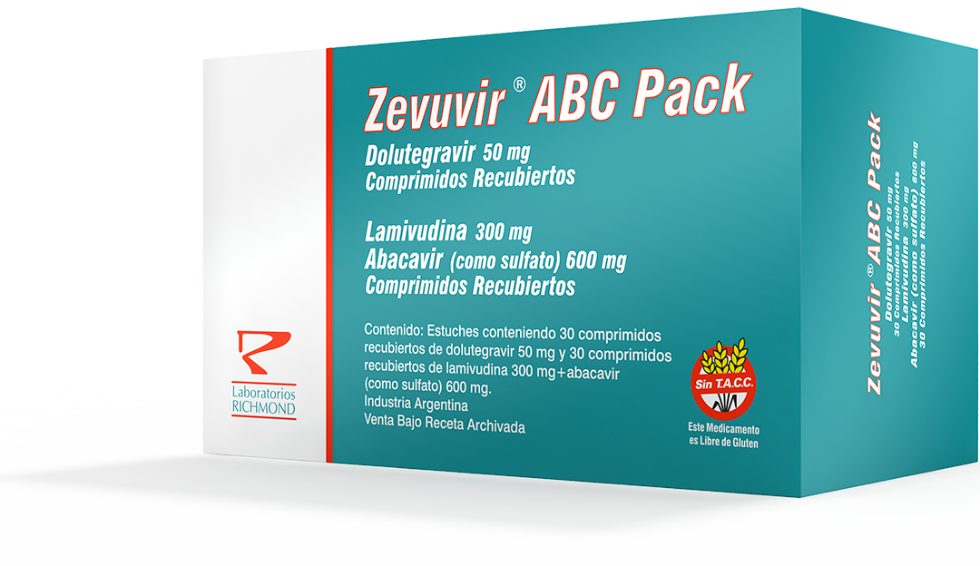 Zevuvir ABC Pack Dolutegravir 50 mg / Lamivudine 300 mg + Abacavir 600 mg de Laboratorios Richmond